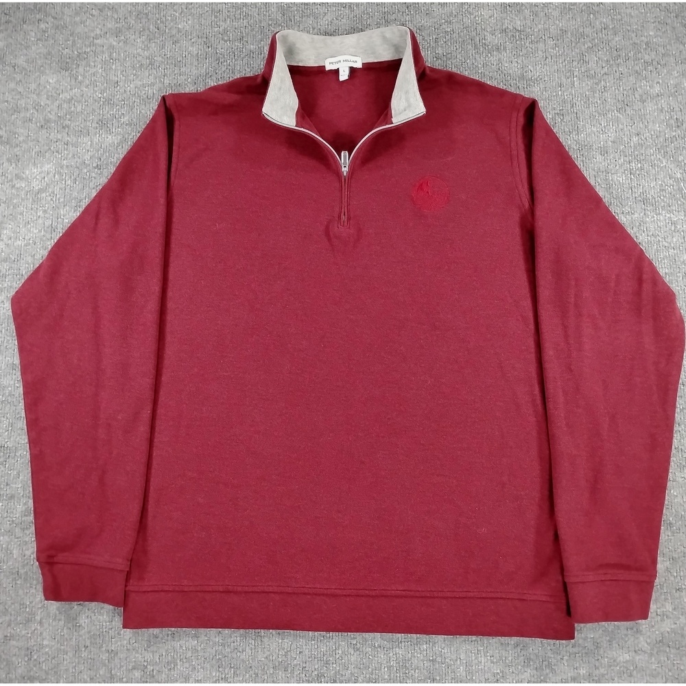Peter Millar Crown Comfort Large Quarter-Zip Golf Pullover Maroon Kraken Logo